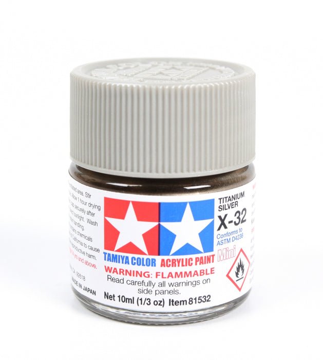 Tamiya 81532 Acrylic Mini X32 Metallic Titan Silver