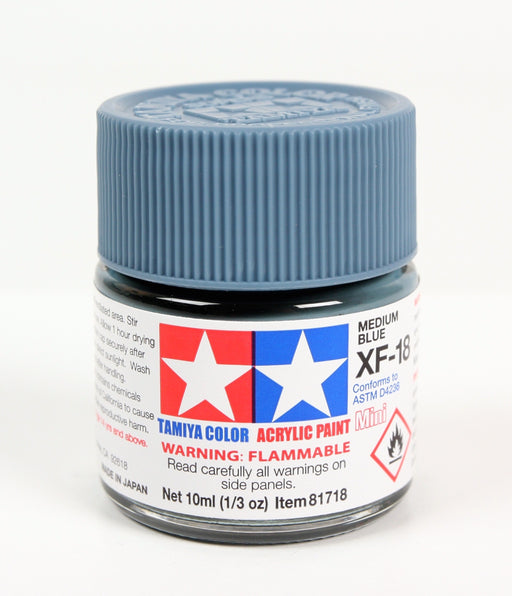 Tamiya 81718 Acrylic Mini MXF18 Medium Blue Matte Finish