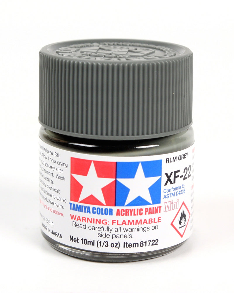 Tamiya 81722 Acrylic Mini XF-22 RLM Gray Matte Finish 10ml (1/3 oz)