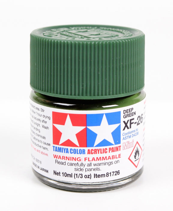 Tamiya 81726 Acrylic Mini MXF-26 Deep Green Matte Finish 10ml (1/3 oz)