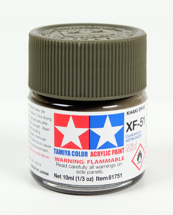 Tamiya 81751 Acrylic Mini MXF51 Khaki Drab Matte Finish