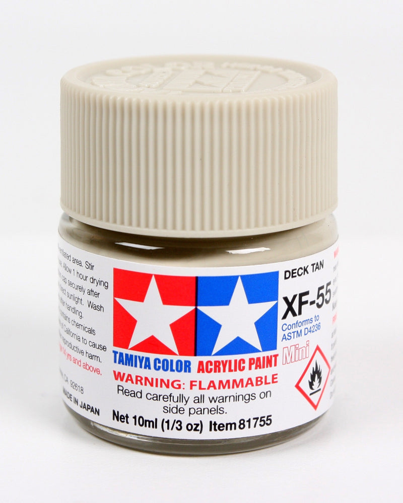 Tamiya 81755 Acrylic Mini XF55 Deck Tan Gray Matt Finish