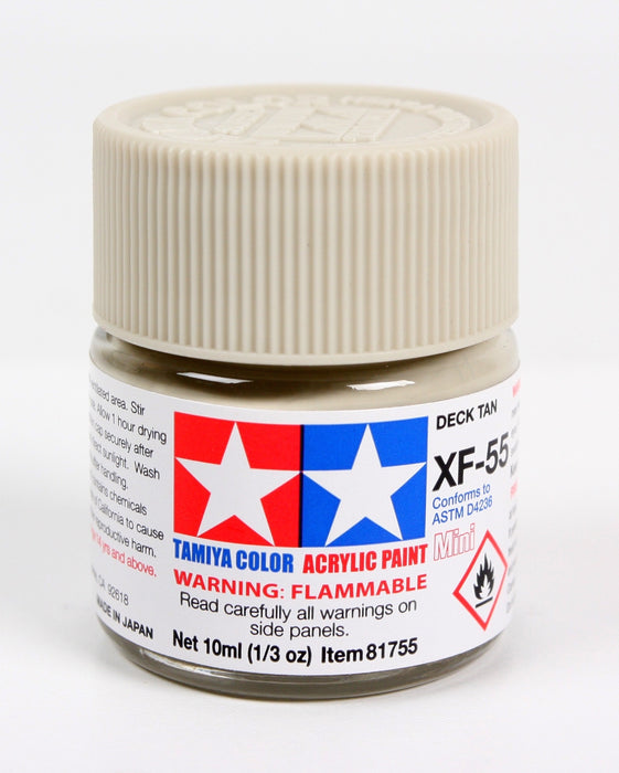 Tamiya 81755 Acrylic Mini XF55 Deck Tan Gray Matt Finish