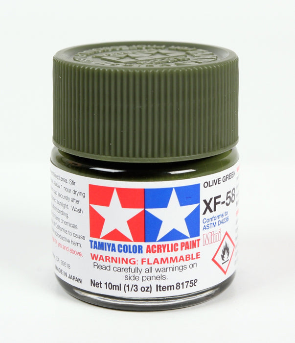 Tamiya 81758 Acrylic Mini XF58 Olive Green Matt Finish
