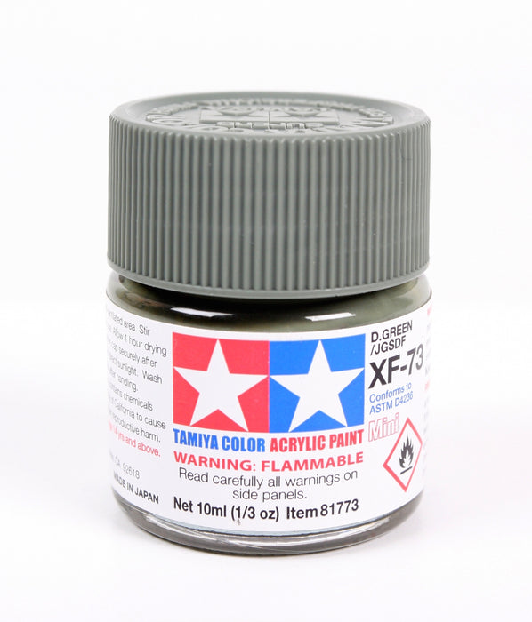Tamiya 81773 Acrylic Mini XF-73 Dark Green JGSDF Matte Finish 10ml (1/3 oz)