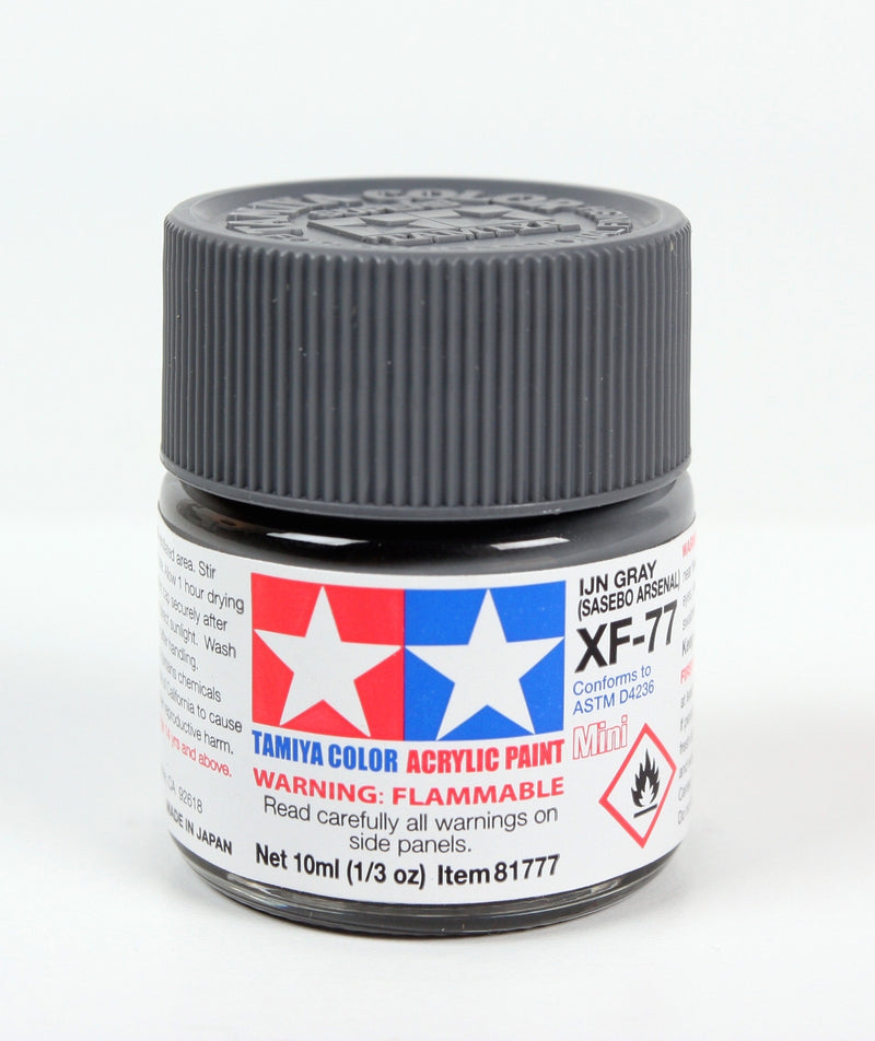 Tamiya 81777 Acrylic Mini XF-77 IJN Gray Sasebo Arsenal Matte Finish 10ml (1/3 oz)
