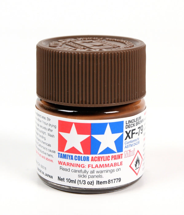 Tamiya 81779 Acrylic Mini XF-79 Linoleum Deck Brown Matte Finish 10ml (1/3 oz)