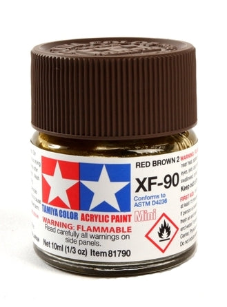Tamiya 81790 Acrylic Mini XF-90 Red Brown 2 10ml (1/3oz)
