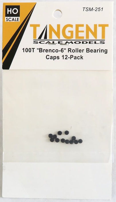 Tangent 251 HO Scale 100 Ton "Brenco 6" Roller Bearing Caps 12 Pack