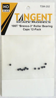 Tangent 252 HO Scale 100 Ton "Brenco 3" Roller Bearing Caps 12 Pack