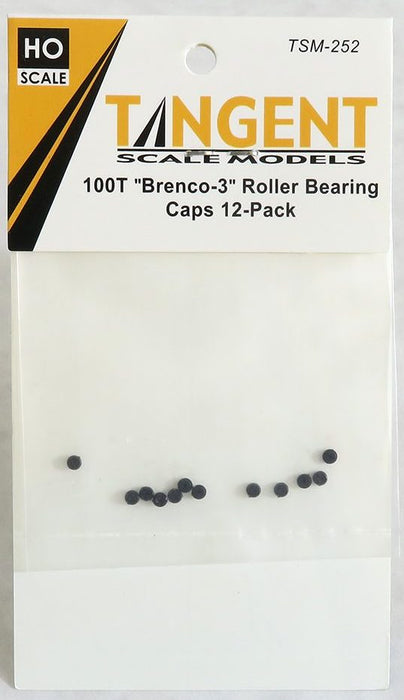 Tangent 252 HO Scale 100 Ton "Brenco 3" Roller Bearing Caps 12 Pack