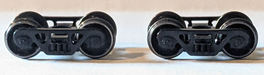 Tangent 550 N Scale Black  100 Ton Roller Bearing Trucks 1 Pair