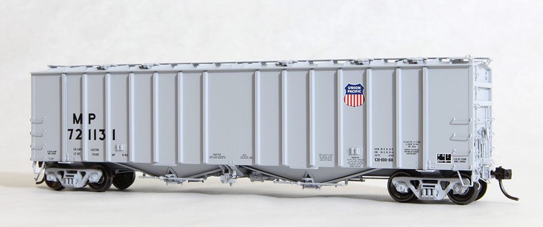 Tangent Scale Models 16026-01 HO Scale 4180 Airslide Covered Hopper Union Pacific re-paint MP 72113