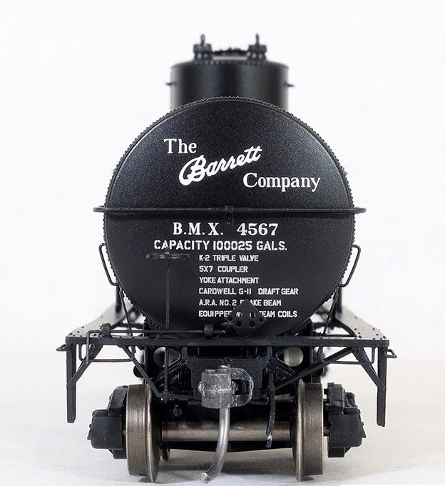 Tangent Scale Models 19067 GA 1917-design 10000 Gal Tank Car “Barrett Tarvia 1938+” BMX #s Varies