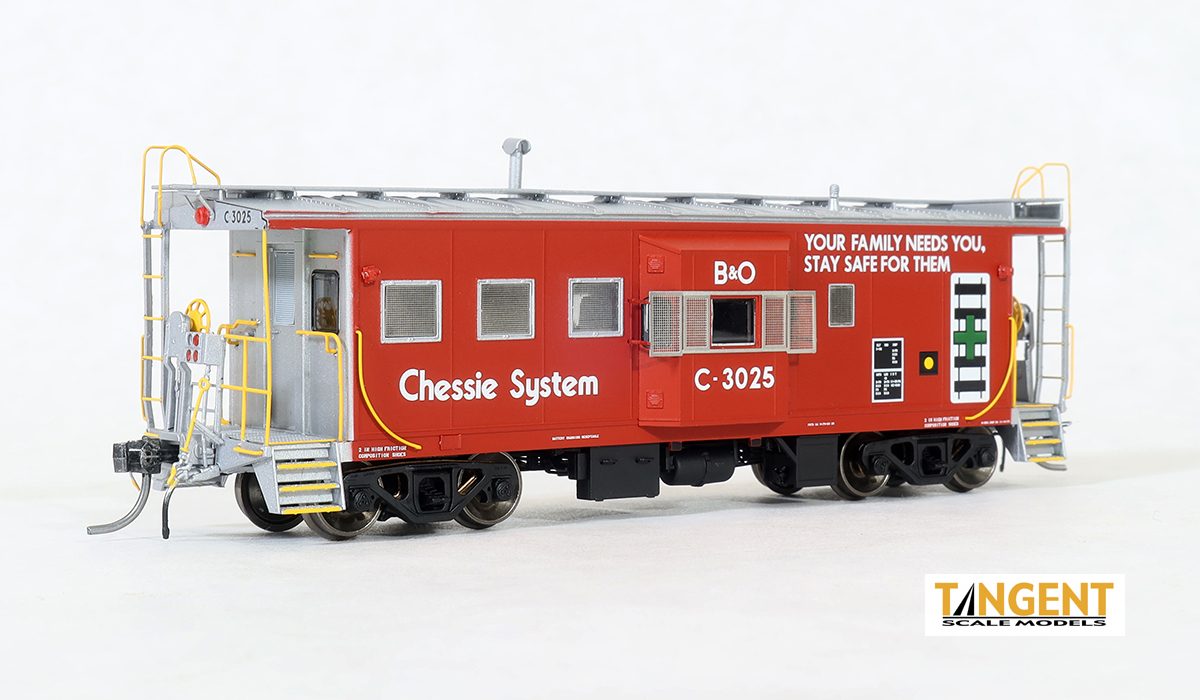 Tangent Scale Models 60024-01 ICC B&O I-18 Caboose Chessie System Red Safety B&O C-3025