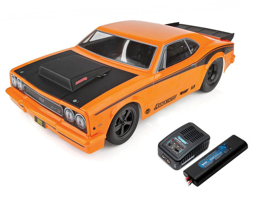 Team Associated 70025C 1/10 RTR DR10 Drag Race Car Orange with Battery and Charger