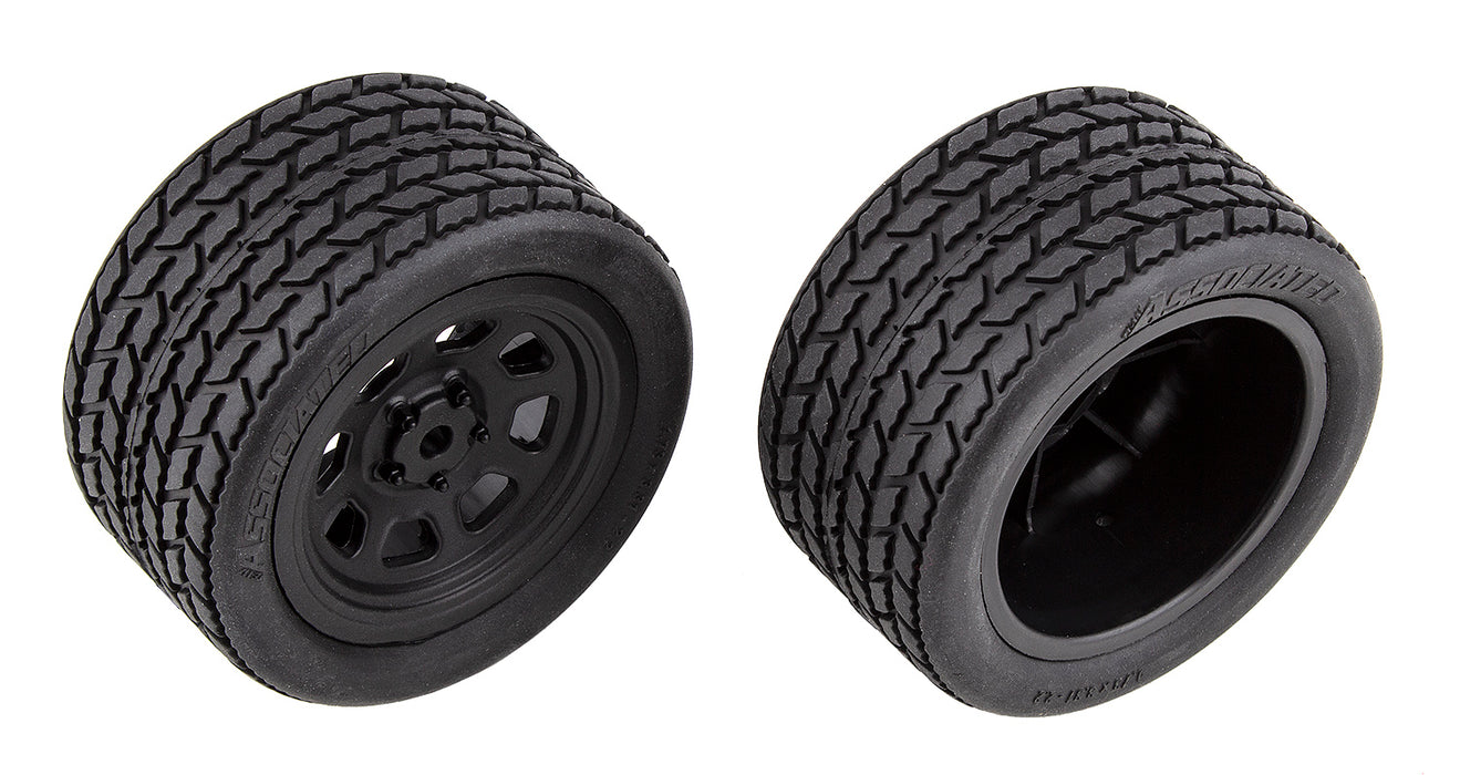 Team Associated 71195 Rear Wheels with Street Stock Tires for SR10 Dirt Oval Car