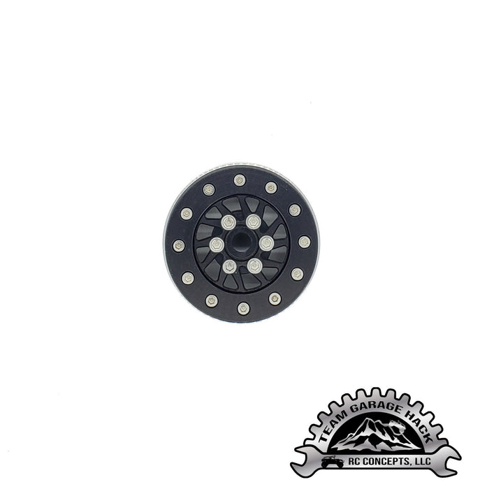 Team Garage Hack Black H.O. Stiletto E.B.R. Edition Wheels (4 Pack), Steel Inner Lock Rings
