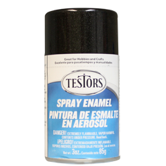 Testors 1254T Enamel Spray Paint 3oz Black Metallic Enamel