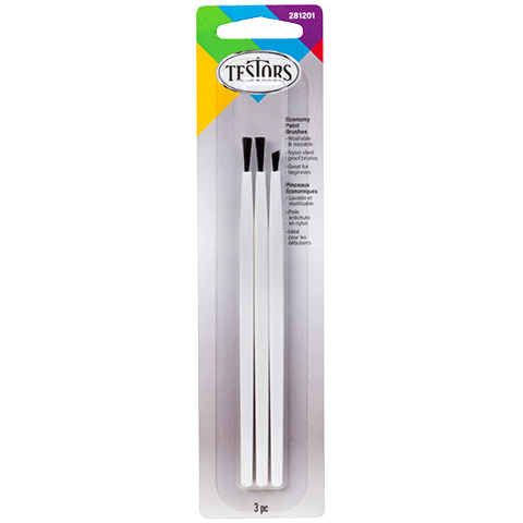 Testors 281201 2 Broad Flat and 1 Fine Pointed Brush Set