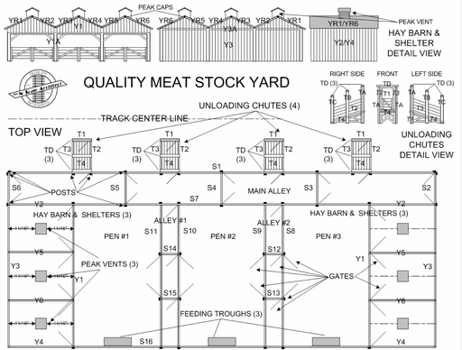 The N Scale Architect 10703 (703QME) N Scale Quality Meat Stockyard Craftsman Kit