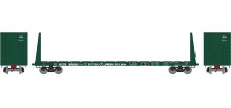 Athearn HO 90534 60' Bulkhead Flatcar British Columbia Railway BCOL 866088