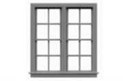 Tichy Train Group 8064 HO Scale 4/4 Double Unit Window 59" Wide x 64" High 6 Pieces