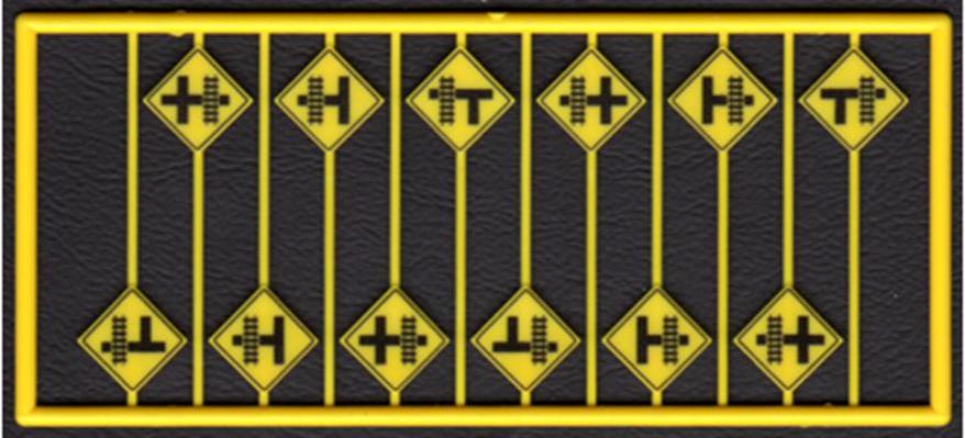Tichy Train Group 8252 HO Scale Highway Grade Crossing Warning Signs 12 Pack