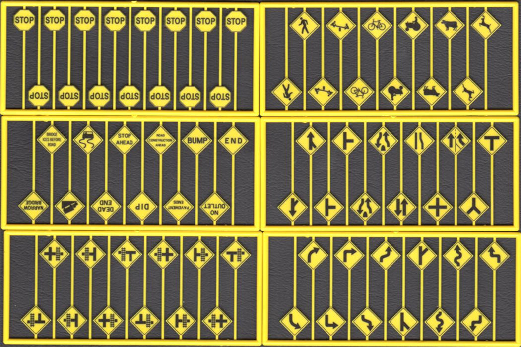 Tichy Train Group 8258 HO Scale Early Road Sign Assortment 60 Pack