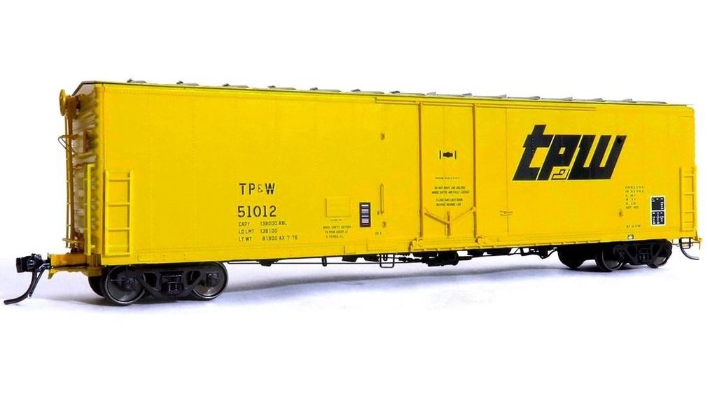 Moloco 33025-01 HO Scale FGE 50' RBL Boxcar Toledo Peoria and Western 7-76 Repaint TP&W 51012