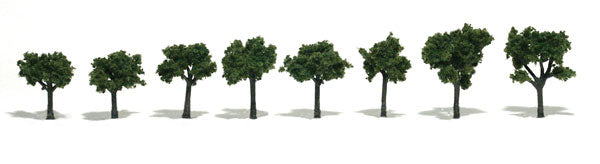 Woodland Scenics TR1501 Ready-Made Tree, Medium Green .75-1.25" (8-Pack)