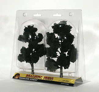 Woodland Scenics TR1517 Ready-Made Tree, Dark Green 6-7" (2-Pack)