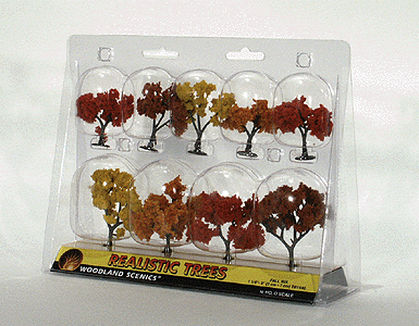 Woodland Scenics TR1540 Ready-Made Tree, Fall 1.25-3" (9)