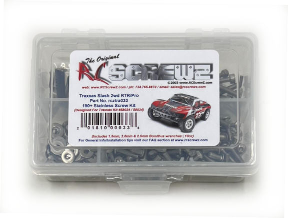 RC Screwz TRA033 Stainless Steel Screw Set for Slash 2WD