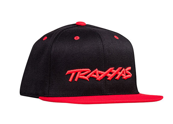 Traxxas 1183-BLR Snapback Flat Bill Hat Black and Red Logo