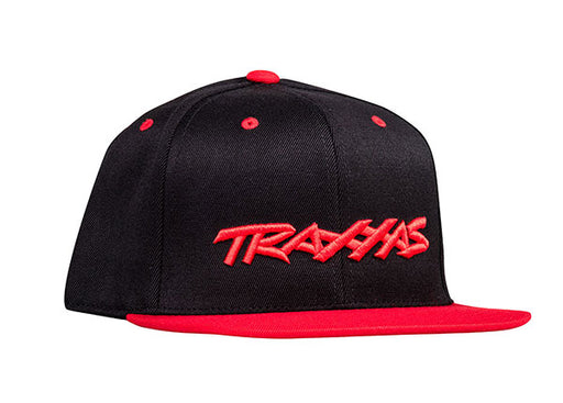 Traxxas 1183-BLR Snapback Flat Bill Hat Black and Red Logo