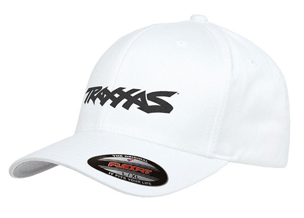 Traxxas 1188-WHT Flexfit Small Hat White With Black Logo