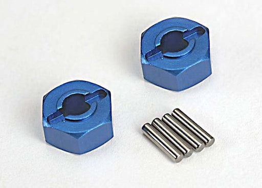 Traxxas 1654X Blue Aluminum Stub Axle Pin and Hex Hubs