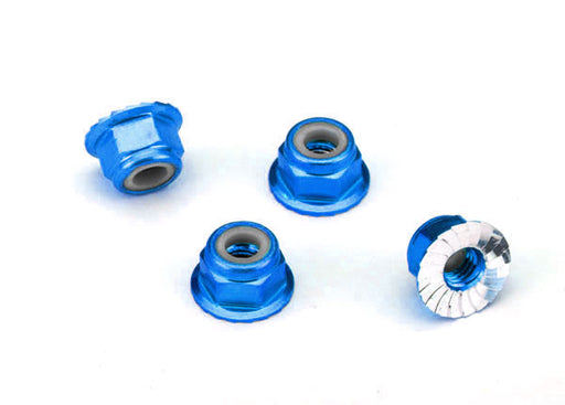 Traxxas 1747R Blue Anodized Aluminum Locking Nuts 4mm 4 Pack
