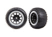 Traxxas 2470G Rear 2.2" Alias Ribbed Medium Compound Tires mounted on Graphite Gray Wheels 2 Pack