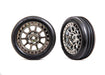 Traxxas 2471T Front 2.2" Alias Ribbed Medium Compound Tires mounted on Black Chrome Wheels 2 Pack