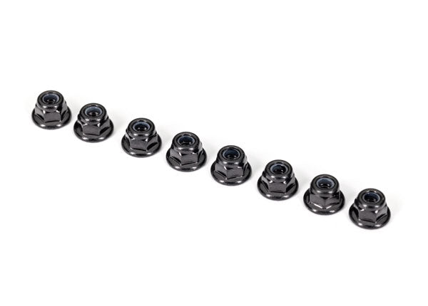Traxxas 2744X Black Nylon Locking Nuts (Flanged) 3mm