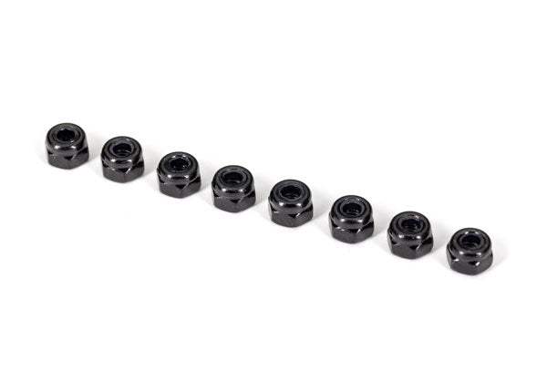 Traxxas 2745X Black Nylon Locking Nuts 3mm