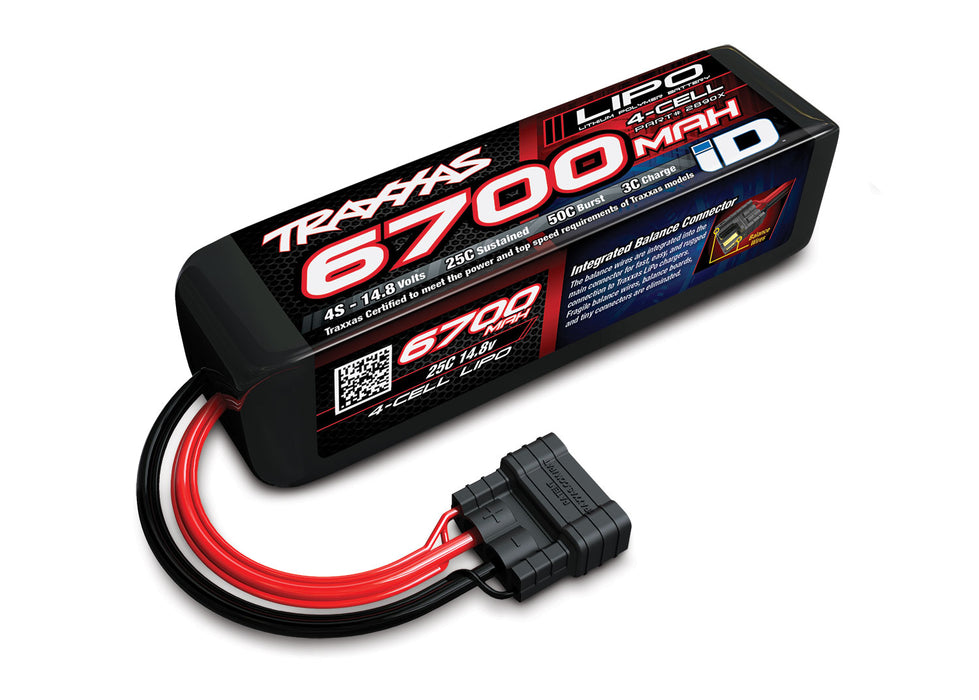 Traxxas 2890X 4S 14.8V 25C 6700 mAh LiPo Battery with ID