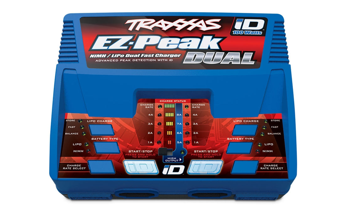 Traxxas 2972 EZ-Peak Dual LiPo NiMh Fast RC Battery Charger with iD for LiPo and NiMH (100w 8amp)