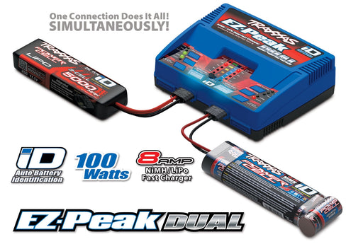Traxxas 2972 EZ-Peak Dual LiPo NiMh Fast RC Battery Charger with iD for LiPo and NiMH (100w 8amp)