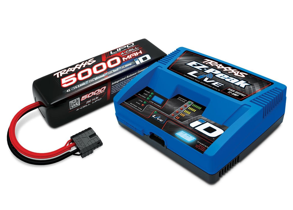Traxxas 2996X EZ-Peak Live RC Battery Charger and 4S 5000mAh 14.8 Volt 25C Battery Completer Pack