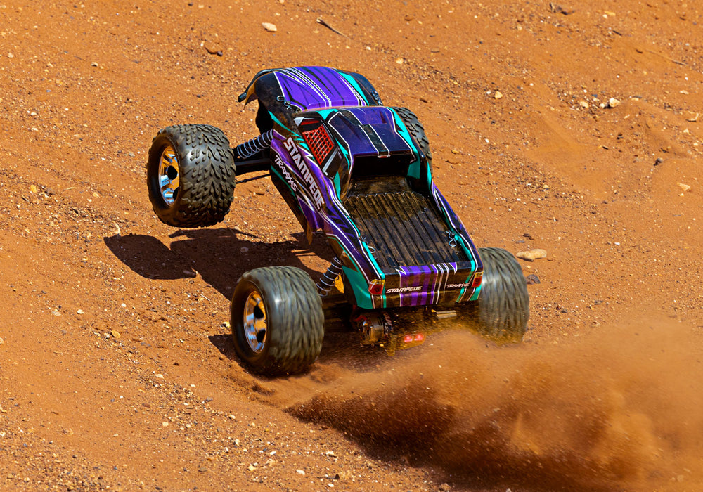 Traxxas 36054-4 1/10 XL-5 Brushed 2WD Stampede  RTR Monster Truck with LED Lights - Purple