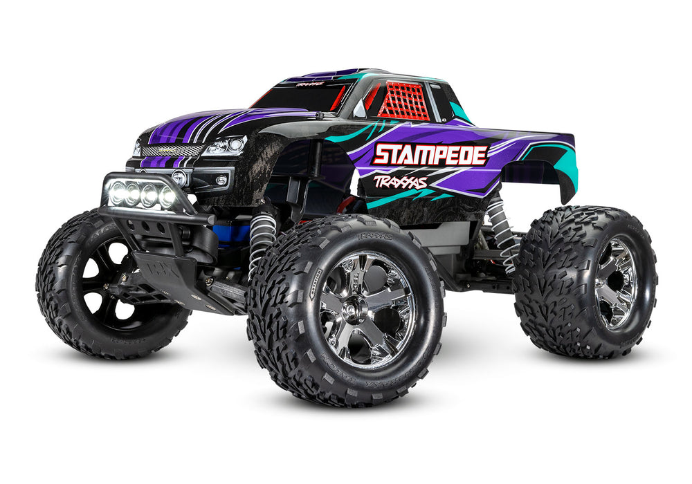 Traxxas 36054-4 1/10 XL-5 Brushed 2WD Stampede  RTR Monster Truck with LED Lights - Purple