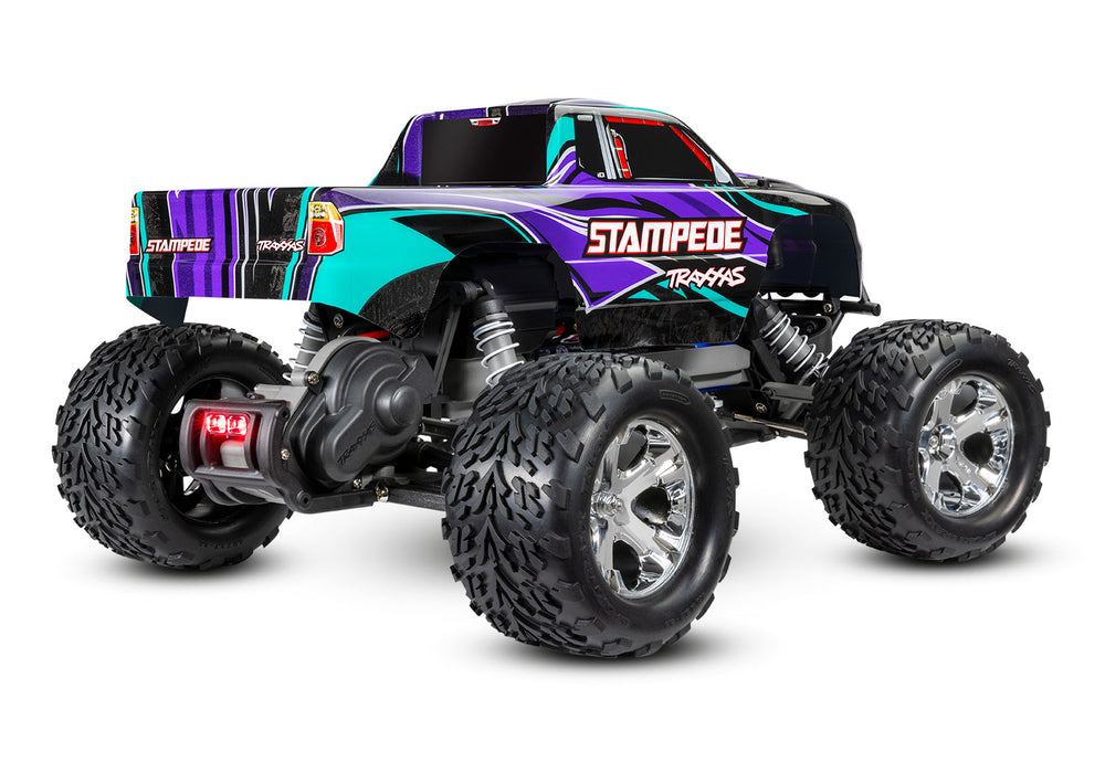 Traxxas 36054-4 1/10 XL-5 Brushed 2WD Stampede  RTR Monster Truck with LED Lights - Purple